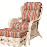 Casual Wicker Rattan Upholstered Chair