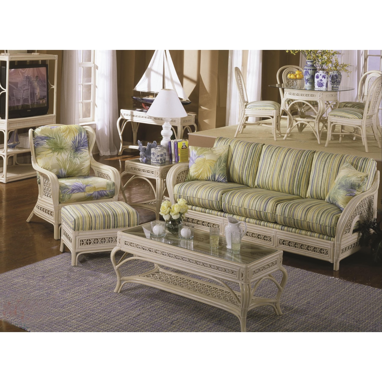 Capris Furniture 341 Collection Wicker Sofa