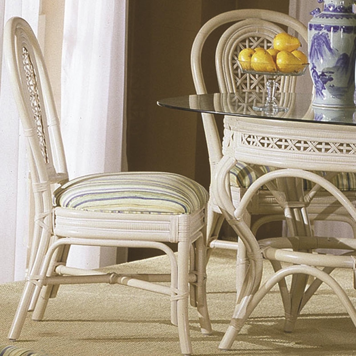 Capris Furniture 341 Collection Wicker Rattan Dining Side Chair