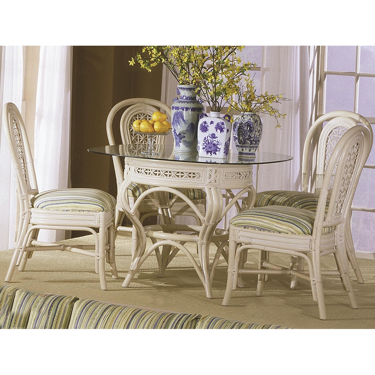 Capris Furniture 341 Collection Wicker Rattan Kitchen Table