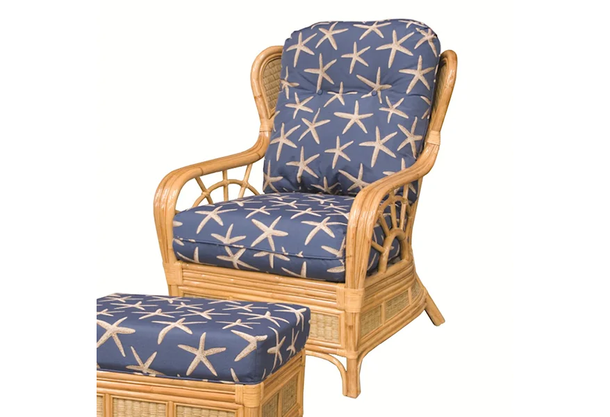 381 Collection Wicker Rattan Upholstered Chair by Capris Furniture at Esprit Decor Home Furnishings