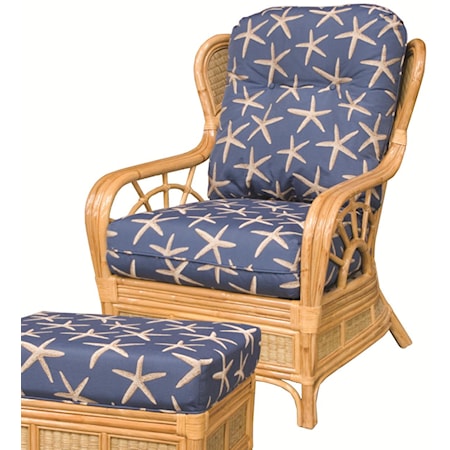 Wicker Rattan Upholstered Chair