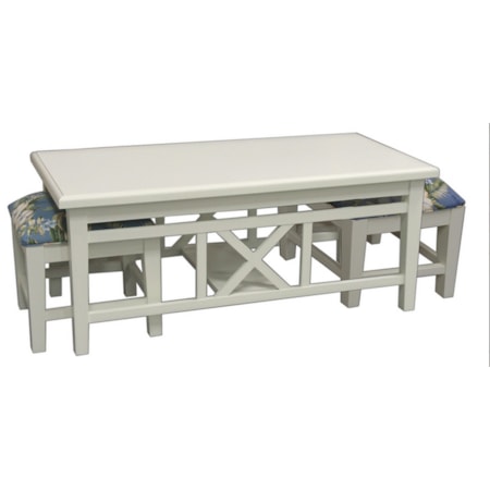 Hassock Coffee Table with Benches