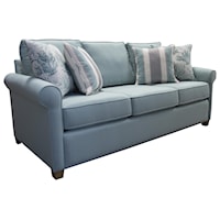 Three Cushion Sofa with Ball Arm in Sheilah Mint
