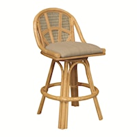 Wicker Frame Rattan Back Bar Stool