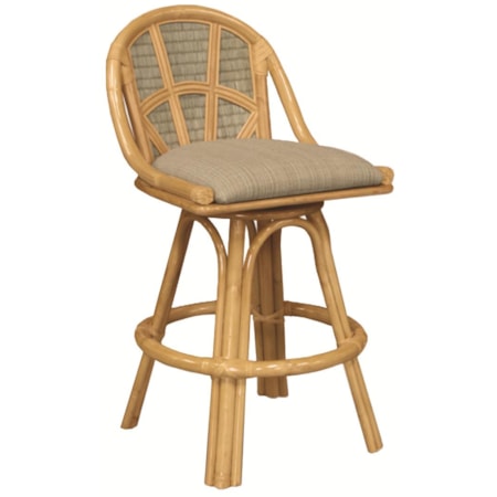 Rattan Back Bar Stool