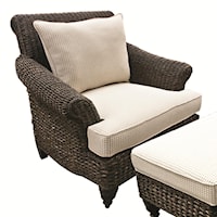 Wicker Chair With Upholstered Cushions