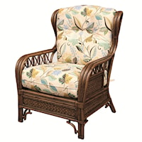 Wicker and Rattan Upholstered Chair