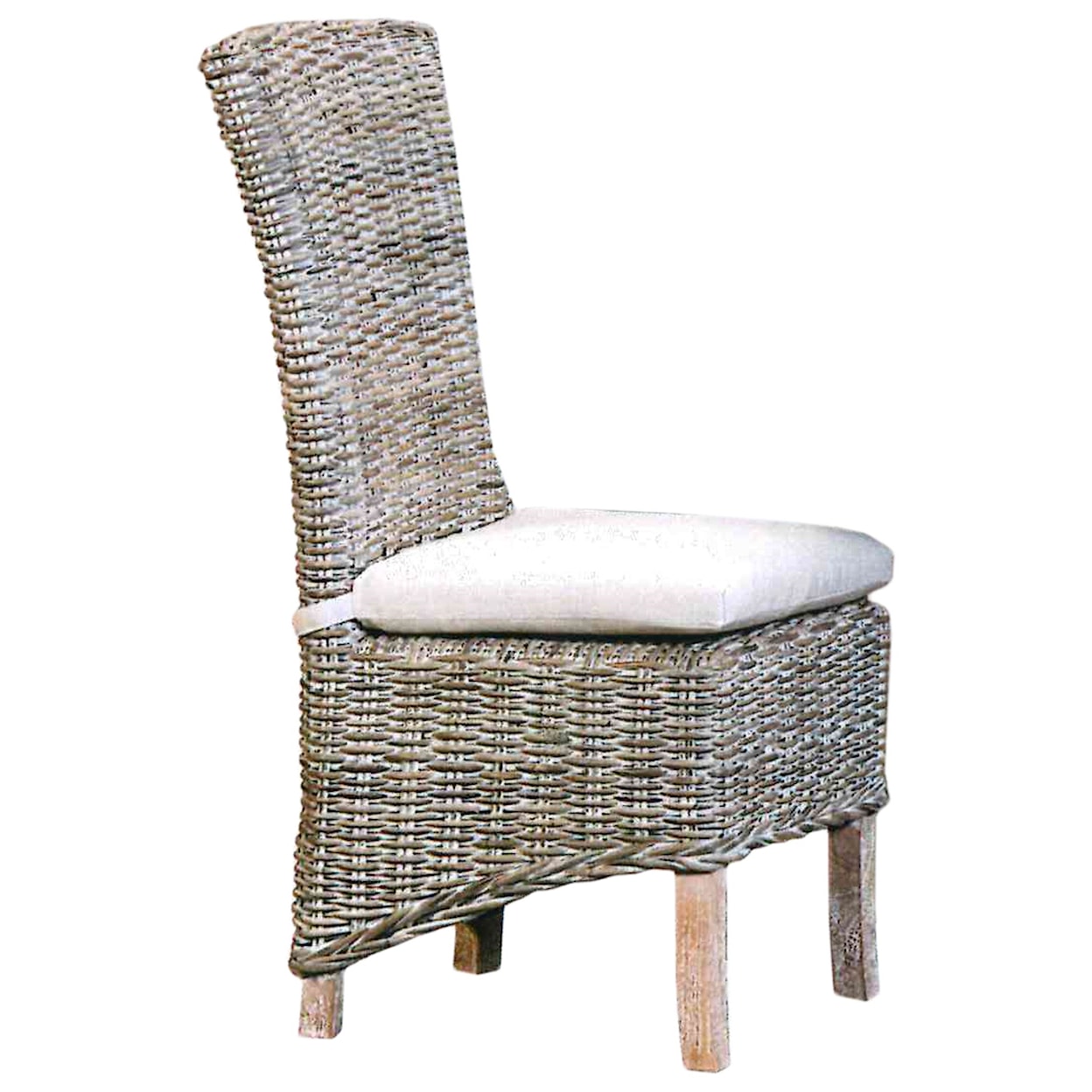 Capris Furniture Chairs and Ottomans Wicker Dining Chair