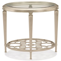 Round End Table with Glass Top