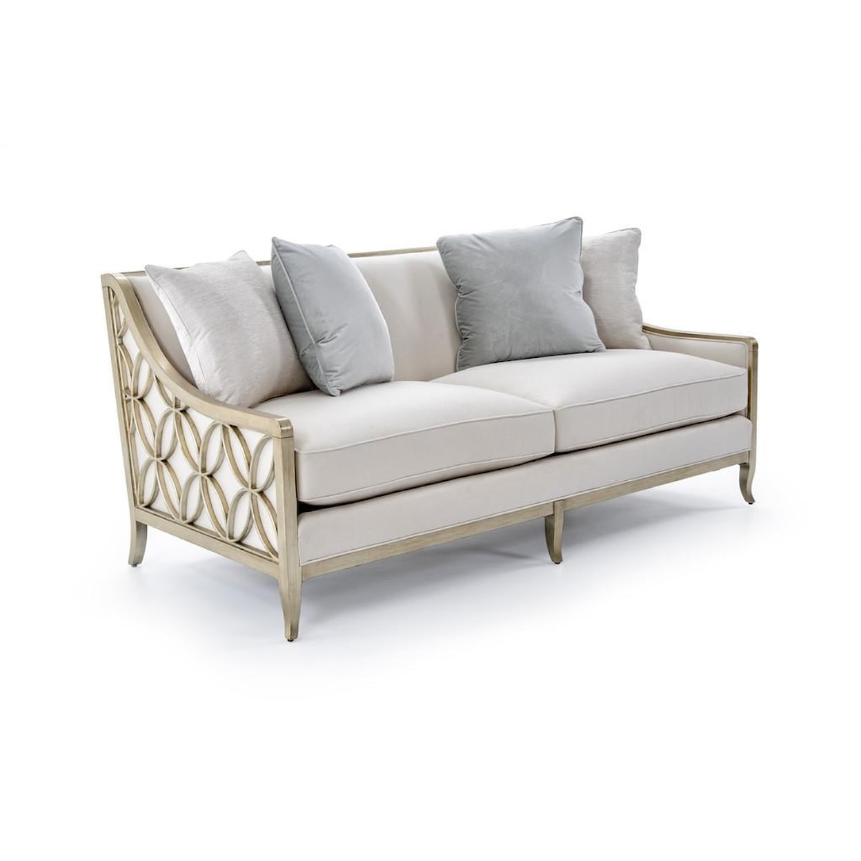 Caracole Caracole Upholstery Social Butterfly Sofa with Exposed Wood