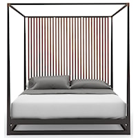 Pinstripe King Canopy Bed