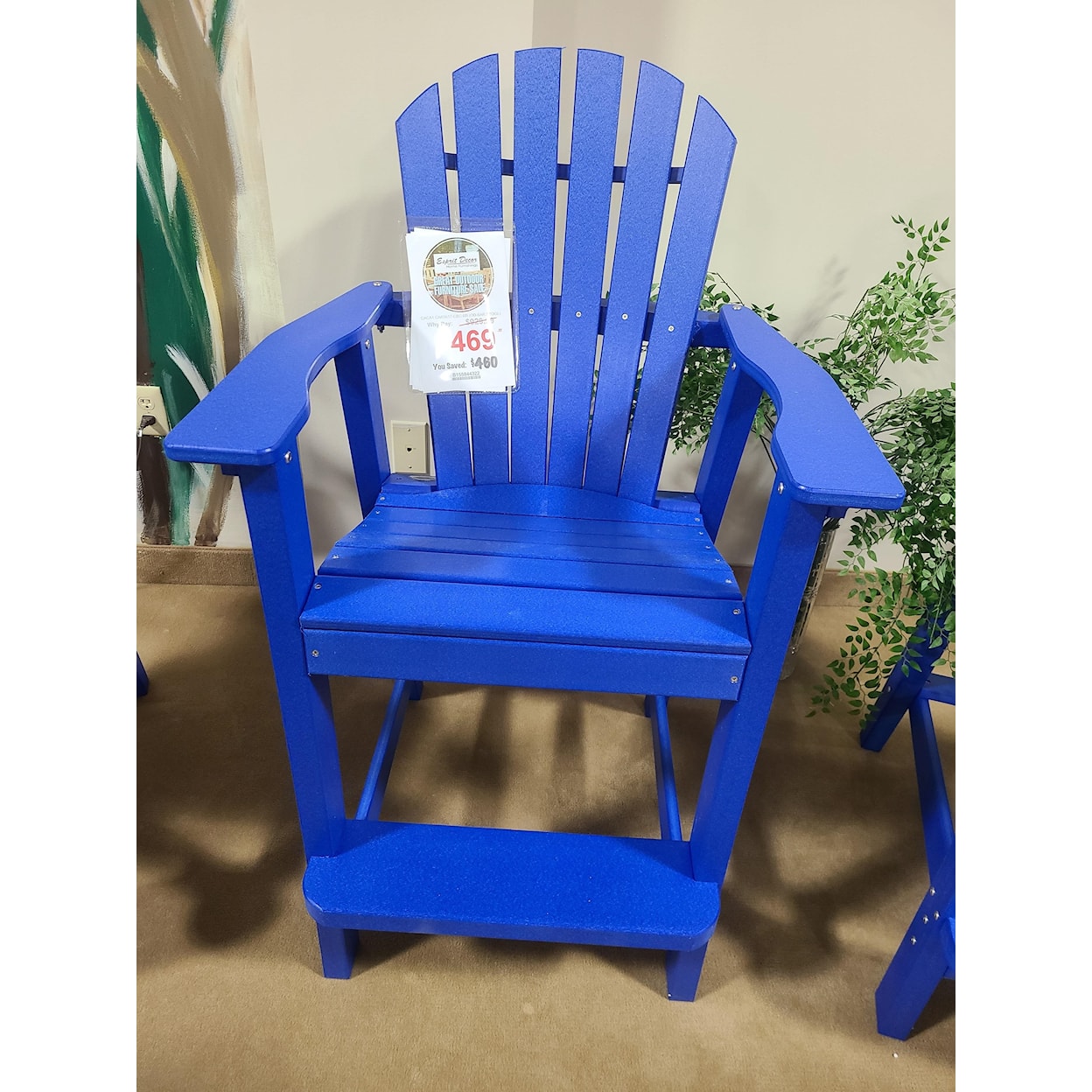 Carolina Casual OBX Curved Collection Adirondack Bar Chair