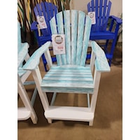 Curved Adirondack Bar Chair in Two-Tone Aruba Blue Taffy and White