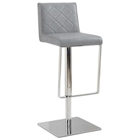 Adjustable Height Bar Stool with Stainless Steel Base