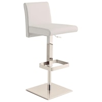 Adjustable Leather Bar Stool Stainless Steel