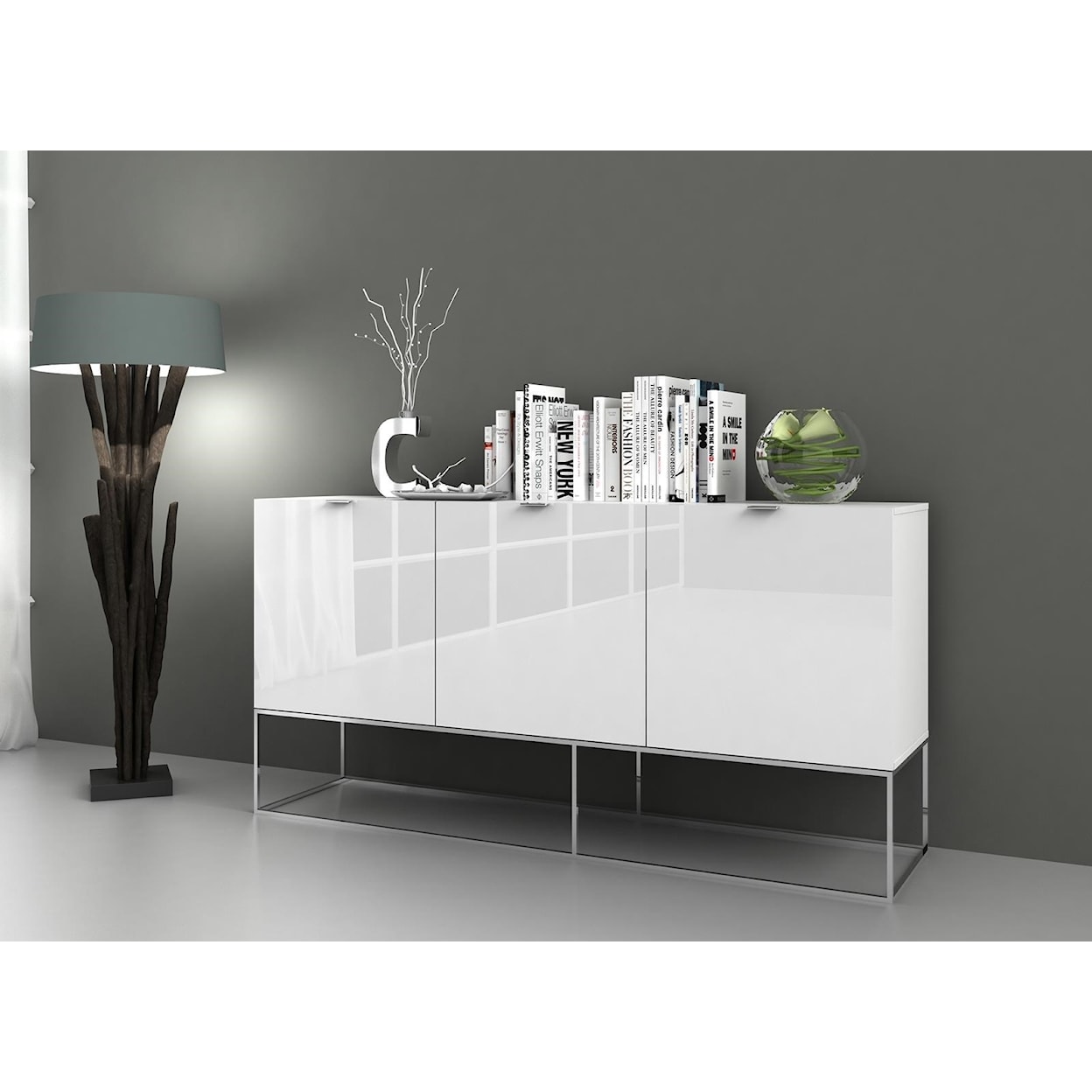 Casabianca Buffets White Lacquer Buffet