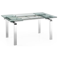 Glass Extension Table with Stainless Steel Legs