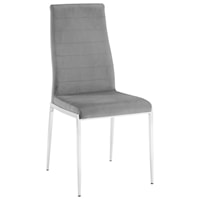 Firenze Upholstered Dining Chair with Stainless Steel Base - Gray