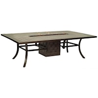 64" x 96" Rectangular Dining Table with Firepit