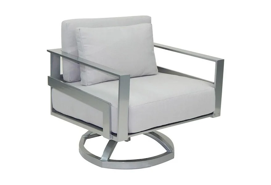 Eclipse Cushioned Lounge Swivel Rocker w/ One Pillow by Castelle by Pride Family Brands at Baer's Furniture