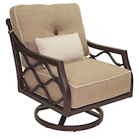 Cushioned Lounge Swivel Rocker w/ One Kidney Pillow