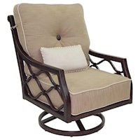 High Back Cushioned Lounge Swivel Rocker w/ One Kidney Pillow