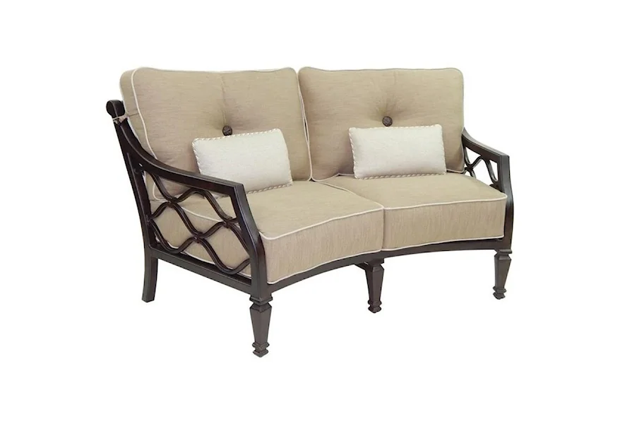 Villa Bianca Cushioned Crescent Loveseat w/ Two Kidney Pi by Castelle by Pride Family Brands at Baer's Furniture