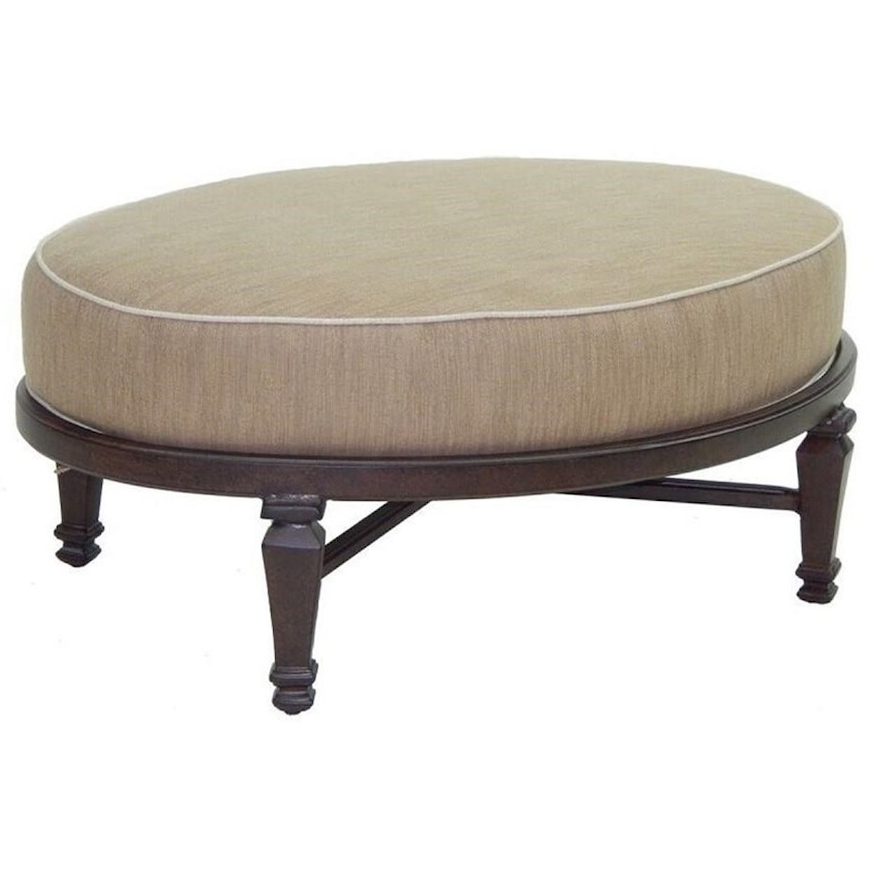 Castelle by Pride Family Brands Villa Bianca Cushioned Oval Ottoman