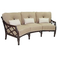 Cushioned Crescent Sofa w/ Three Kidney Pillows