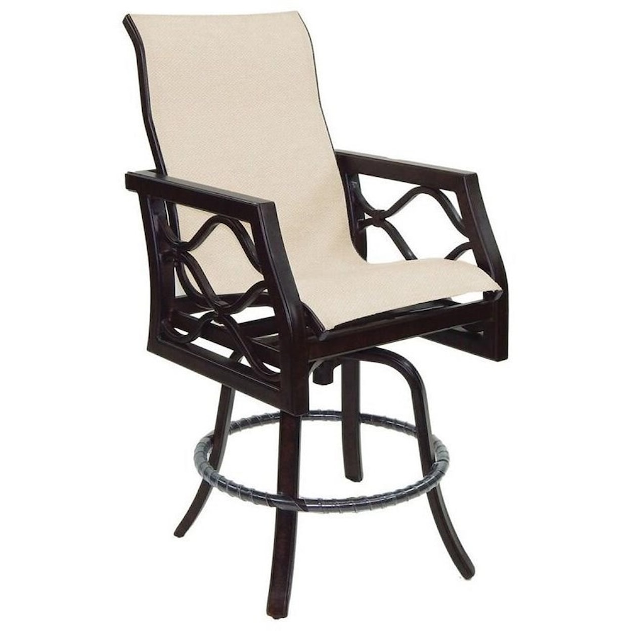 Castelle by Pride Family Brands Villa Bianca High Back Sling Swivel Counter Stool