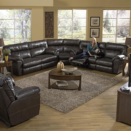 Reclining Sectional Sofa with Right Console
