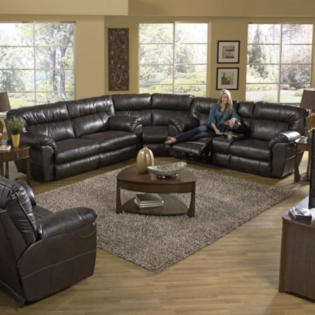 Reclining Sectional Sofa with Right Console