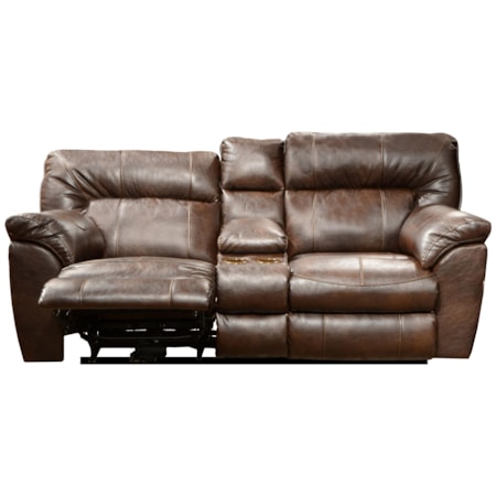 Extra Wide Reclining Console Loveseat