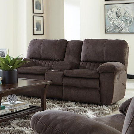 Lay Flat Reclining Console Loveseat