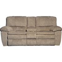 Reclining Lay Flat Loveseat With Console And Cup Holders