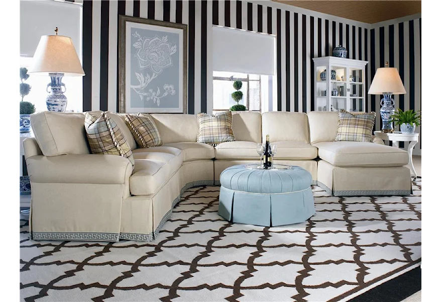2000 Eight Step Custom Customizable Sectional Sofa by Century at Malouf Furniture Co.