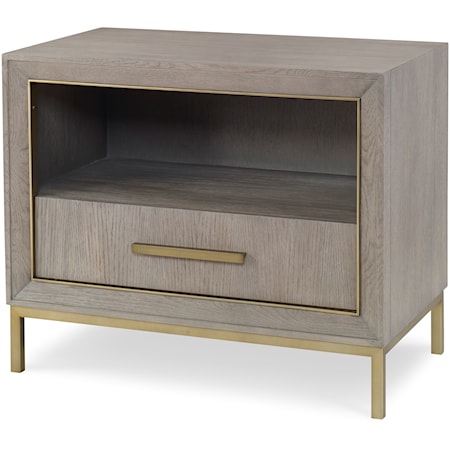 Kendall Contemporary Nightstand with Open Storage