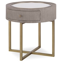 Kendall Contemporary End Table with Mirrored Top
