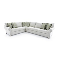 Customizable Sectional Sofa with Lawson Arms and Bun Feet