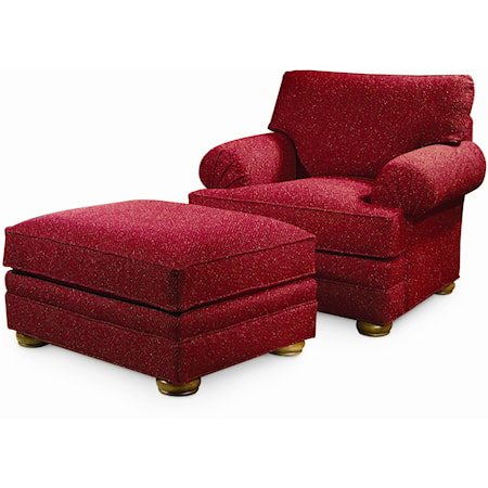 <b>Customizable</b> Chair and Ottoman Set