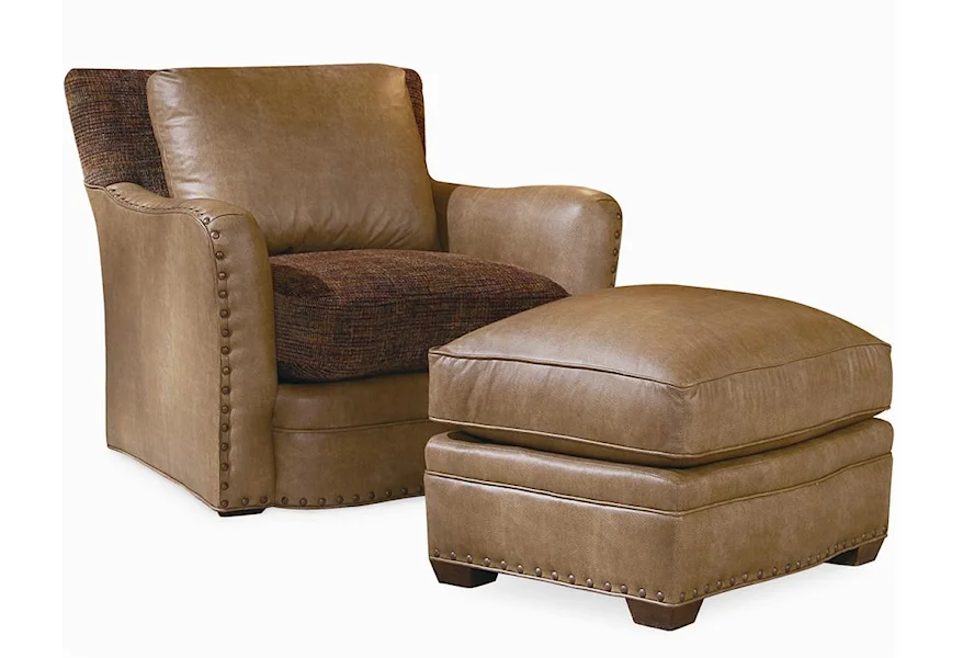 Elegance Upholstered Chair & Ottoman by Century at Baer's Furniture