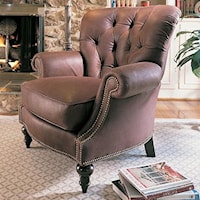 Oxford Leather Chair with Tufted Seat Back