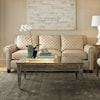 Century Leather Upholstery Leather Stationary Sofa