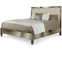 Queen Panel Bed with Upholstered Headboard