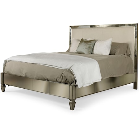 Queen Panel Bed with Upholstered Headboard