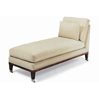 Upholstered Chaise with Wood Base