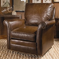 Traditional Swivel Chair with Nail Head Trim