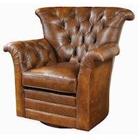 Traditional Tufted Back Swivel Chair