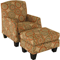 Transitional Chair and Ottoman Set with Block Feet